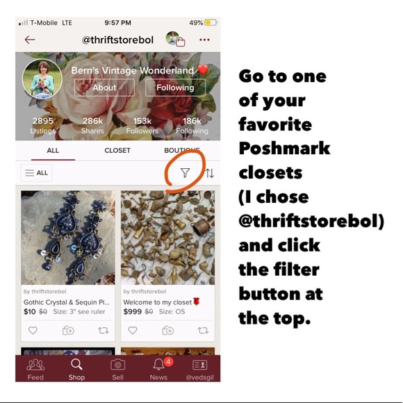 How To Navigate a Poshmark Shop - Picture 2 of 12